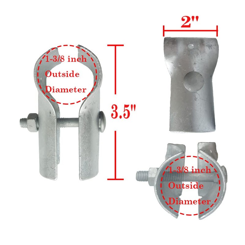 1-3/8" x 1-3/8" Chain Link Fence T-Clamps End Rail Clamps