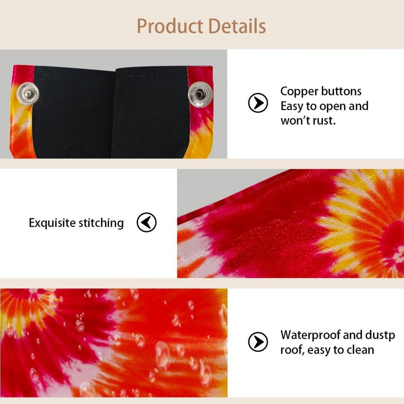 2 Pack Tissue Box Cover Holder, Red Yellow Tie Dye