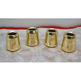 Set of 4 Solid Brass Candle Followers for 7/8" Diameter Candles. Burners Toppers. (4 Pieces)