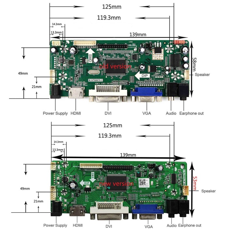 HDMI+VGA+DVI+Audio Input LCD Controller Board For HSD173UHW1 B156HW01 15.6" 17.3"
