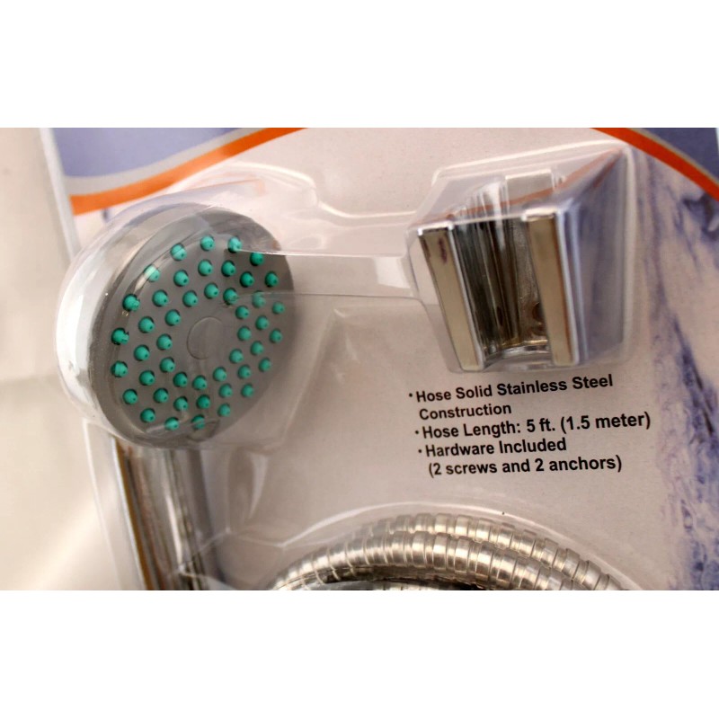Dependable Shower Sprayer with 5 Ft Hose and Mount Chrome