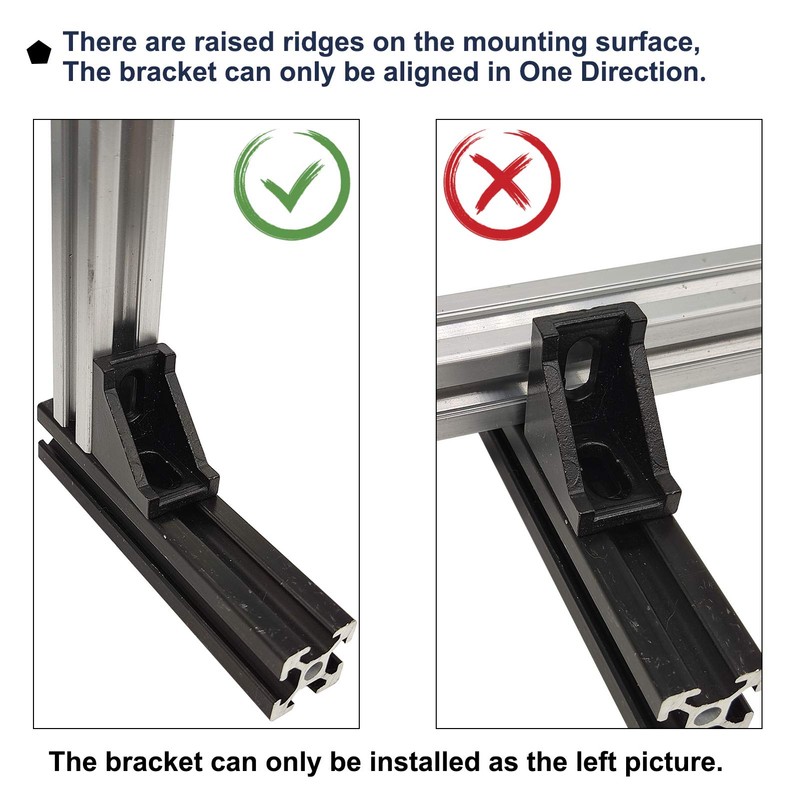 BLCCLOY 20 Sets 10 Series Extrusion Black Brackets 1" x