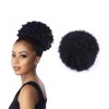 Afro Puff Drawstring Ponytail Synthetic Curly Natural Extension Hairpieces (Black-1)