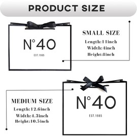 QLSKO QLSKO 40th Birthday Keepsake Gift Paper Bag for Her Anniversary Party Present Shopping Tote Bags Women 40 Year Old Decorations Idea (1985 40th, Medium (Pack of 1))