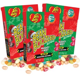 Christmas Naughty or Nice Flip Top Box 5th Edition Bean Boozled Jelly Beans, Individual Boxes of Candies for Gift Giving and Stocking Stuffers, Pack of 3, 1.6 Ounces Each