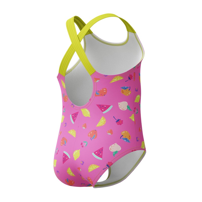 Speedo Print Crossback One Piece Costume da Bagno per Bambina,