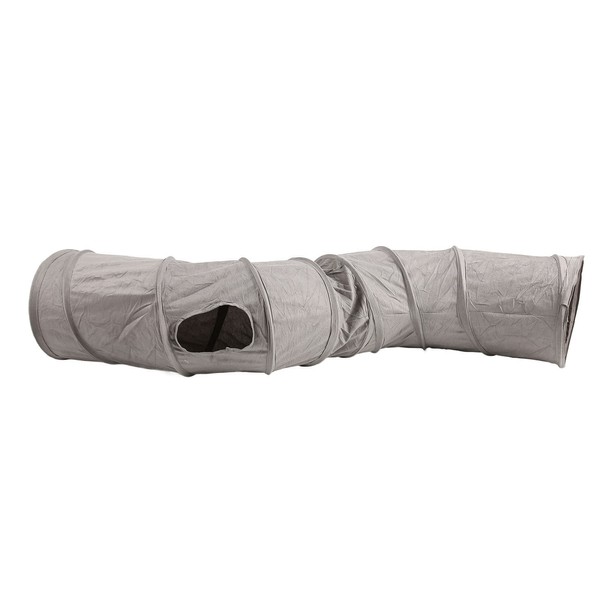 Cat Tunnel, Collapsible Suede Play Tube with Hanging Ball, Artificial