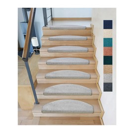 Kettelservice-Metzker Sweet Semicircular Stair Mats in Various Colours Light Grey Pack of 1