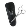ZEUS Stainless Steel Beard Trimming Scissors with Leather Case, Facial