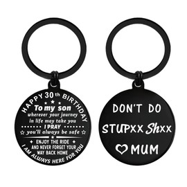 ENGZHI Son 30th Birthday Gifts for Men, Son 30 Year Old Birthday Decorations Him, Mum To Son Age 30 Keyring Gag