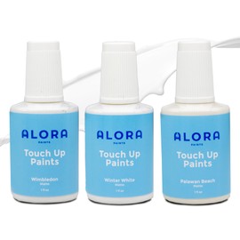 Alora Touch Up Paint, Matte Finish, Multi Surface Scratch Repair for Dry Walls, Concrete, Brick, Tile, Doors, Cabinets, Shutters, Windows, Panelling, Furnitures, and Metal, Shades of White (3 Pack)