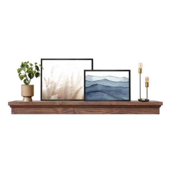 MCS 60-Inch Mantel, Master & Co Walnut Woodgrain Solid Wood