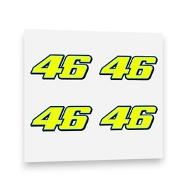 Valentino Rossi Sticker Fluorescent Yellow 46 Vinyl Decal 2013 (4 x 5 cm)