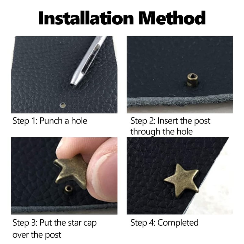 50 Sets of Star Rivets Star Shaped Rivets with Spikes
