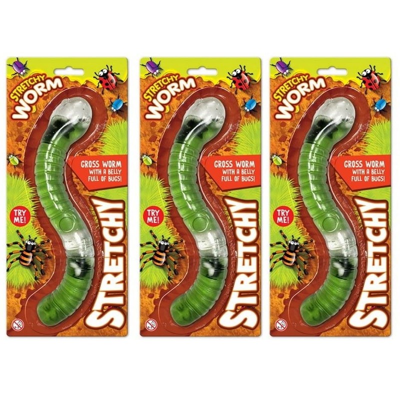 Stretchy Worm With Bugs Sensory Fidget Toys- Party Bag Fillers