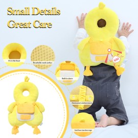 Generic Baby Head Protector Backpack Baby Fall Back Head Protector for Falling Crawling and Walking Protection Socks Knee Pads Included Give Your Baby a Growing Gift (Duck)