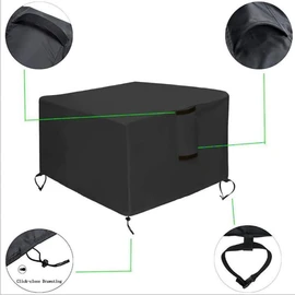Fire Pit Cover Square for Fire Pit 28-32 Inch,Waterproof Outdoor Square Fire Pit Cover,Full Coverage Patio Firepit Covers Square Heavy Duty 420D Oxford Fabric Outdoor Fireplace Cover