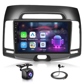 Upriding【8 Core 4+64G】 Android Car Radio for Hyundai Elantra 2007-2010 9'' Touch Screen Car Stereo with Wireless Carplay Android Auto, GPS/5G WiFi/DSP/Bluetooth/SWC/Mic, Backup Cam