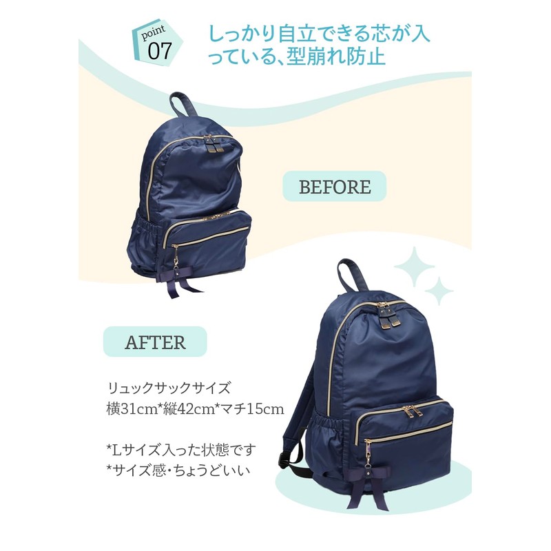 Bag-in-Bag, Backpack, Improved 15 Pockets, A4 & B5, Storage Organization,