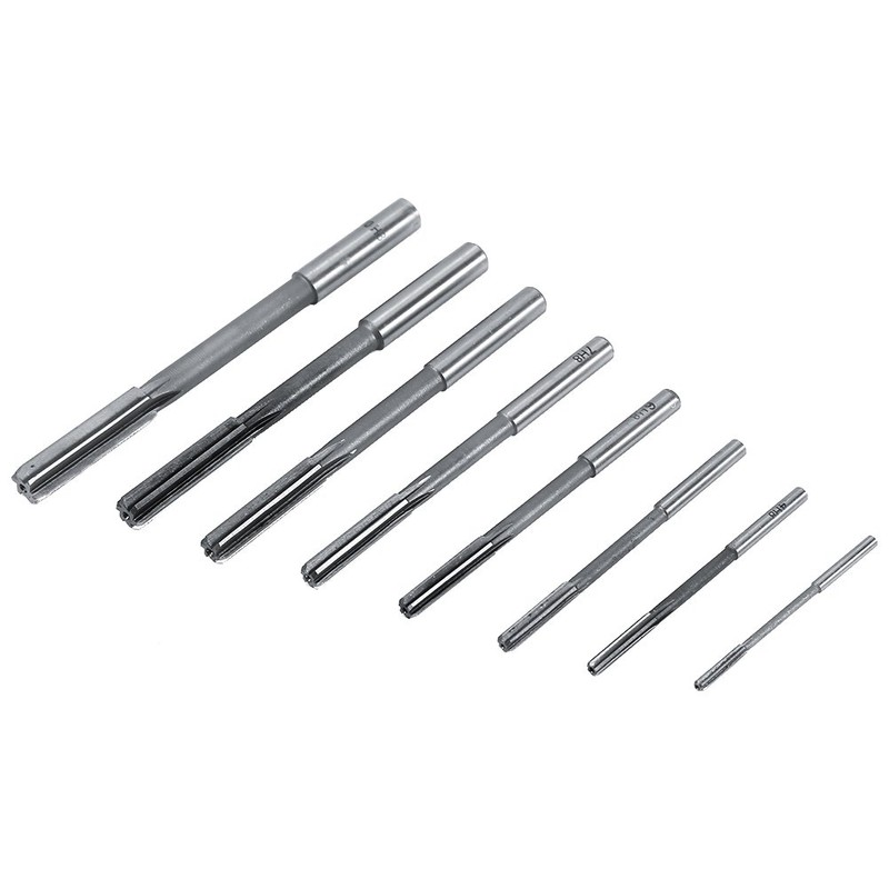 Reamer Set, Milling Tool Set, 8 Pieces HSS Cylinder Shank