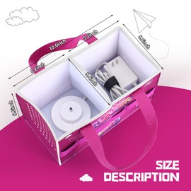 Carrying Case for Tonies Starter Set & Storage Bag for Tonies Figurine, Outdoor Hand Bag for Tonies Audio Player and Dolls Musical Toy Folding Bag for Kids Toniebox Accessories (Purple Pattern)