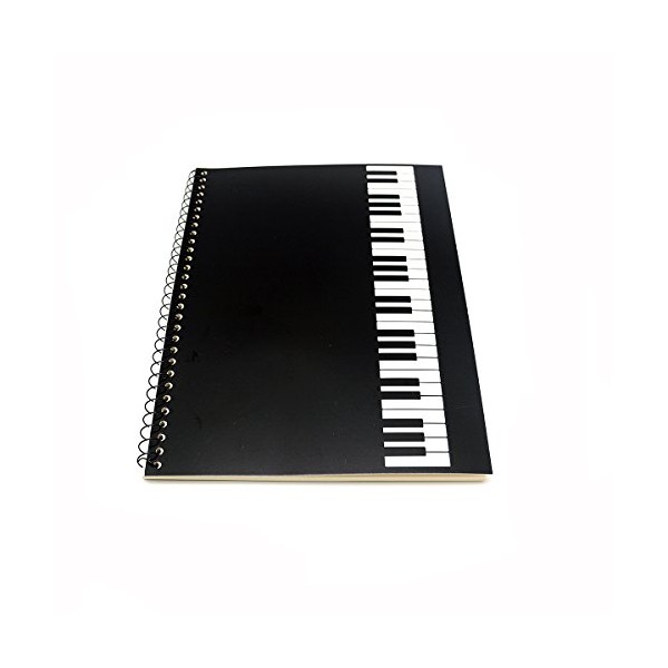 Blank Sheet Music Composition Manuscript Staff Paper Art Piano-Keyboard-Music-Notebook Black