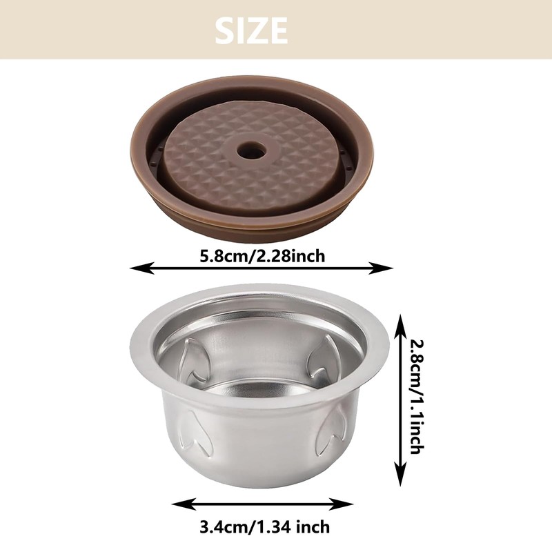 Stainless Steel Reusable Coffee Pods 2.7oz/80ml Refillable Coffee Capsules Compatible