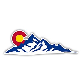 Squiddy Colorado Mountains - Vinyl Sticker Decal for Phone, Laptop, Water Bottle (4" Wide)
