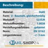 Stahl-Shop24 U-Profile S235JR Edged Raw 70 x 50 mm x