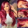 SISHAIRRO 34 Inch 99J Burgundy Lace Front Wigs Human Hair