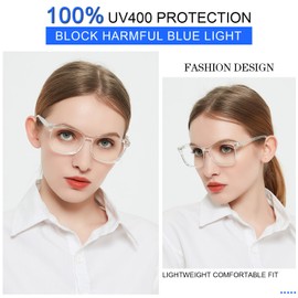 MARE AZZURO Blue Light Blocking Reading Glasses Women Computer Readers 0 1.0 1.25 1.5 1.75 2.0 2.25 2.5 2.75 3.0 3.5 4.0 5.0 6.0 (Transparent, 1.75)