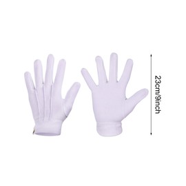 Weiße Genähte Baumwoll Handschuhe für Formale Smoking Schmuck Inspektion, 2 Paare