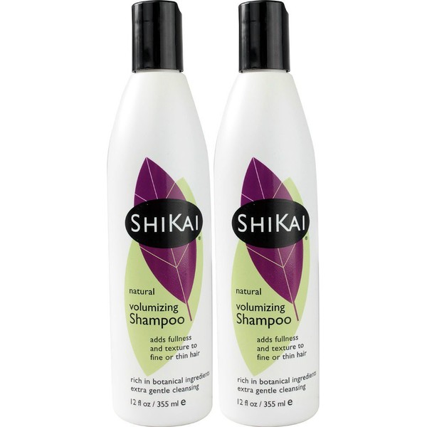 Shikai Natural Volumizing Shampoo to Add Fullness & Texture - 12 Ounces (Pack of 2)