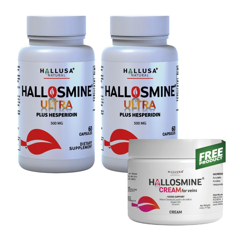 Hallosmine ULTRA Diosmin Hesperidin + FREE Cream Veins 4 oz