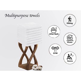 DARWEN STAR Luxury Flannel Face Cloth Set 30 x 30 cm, 100% Ring Spun Cotton Premium Washcloth, Soft Feel Fingertip Towel (White, 6)
