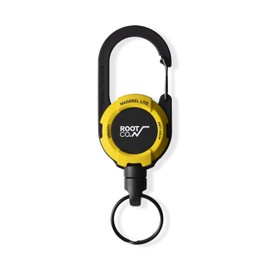 ROOT CO. GRAVITY MAG REEL LITE Carabiner Reel with Built-in Magnet (Yellow/Gloss)