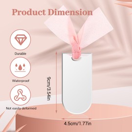 LELE Life 10Pcs Acrylic Place Cards, DIY Wedding Signs, Name Cards Gift Tags, Reserved Table Signs, Blank Tags With Holes, Silver