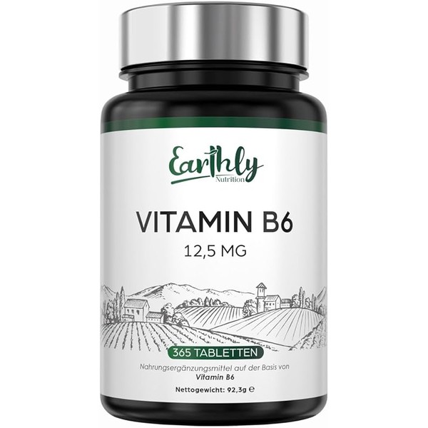 Vitamin B6 12.5 mg, 365 vegan tablets, contributes to a