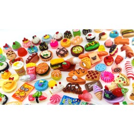 Nuanmu Miniature Food Drink Bottles Pretend Play Kitchen Game Party Toys (10 Bottles + 10 Foods（Random）)