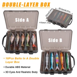 Multi Jointed Swimbait Hard Bait - 10Pcs/Box Crankbaits Fishing Lure Minnow Wobblers for Pikes Trout Walleye Tackle
