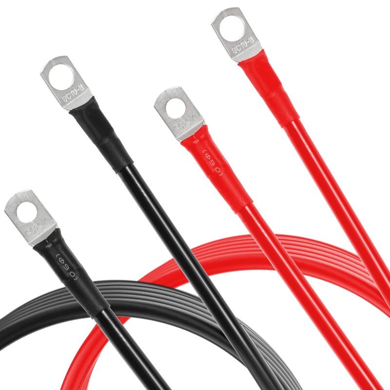 Auxbeam 7FT 7AWG Battery Cables with 0.23" and 0.31" Tinned