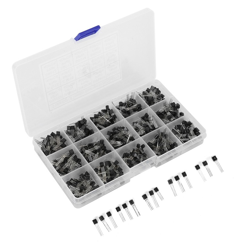 600 Pcs Transistors Assortment Kit NPN TO-92 PNP 2N2222-S9018 Straight