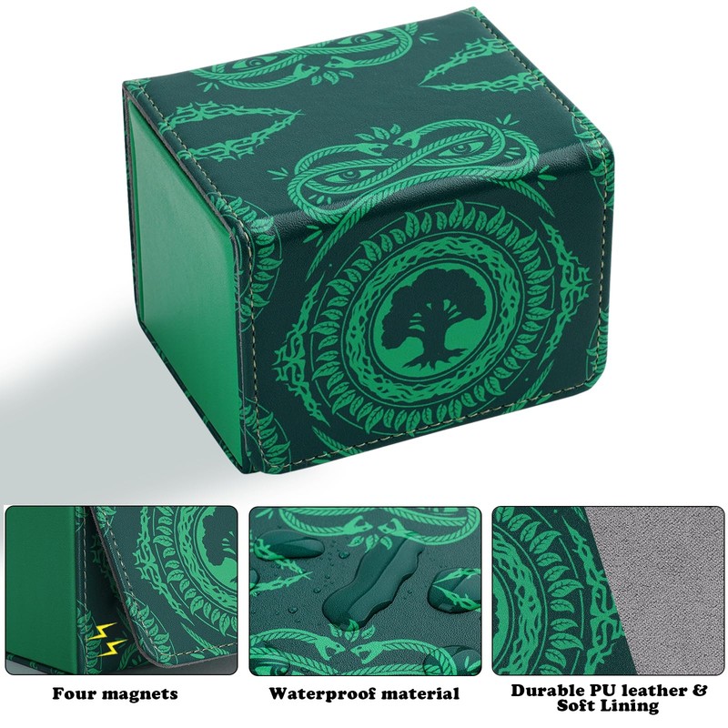 Deck Box for MTG Cards, Trading Commander Deck Case Holds
