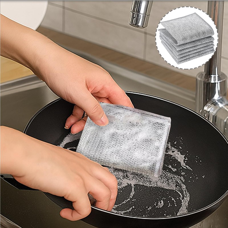 Girihe 8 PCS Metal Scourers, Miracle Cleaning Cloth Double Wire