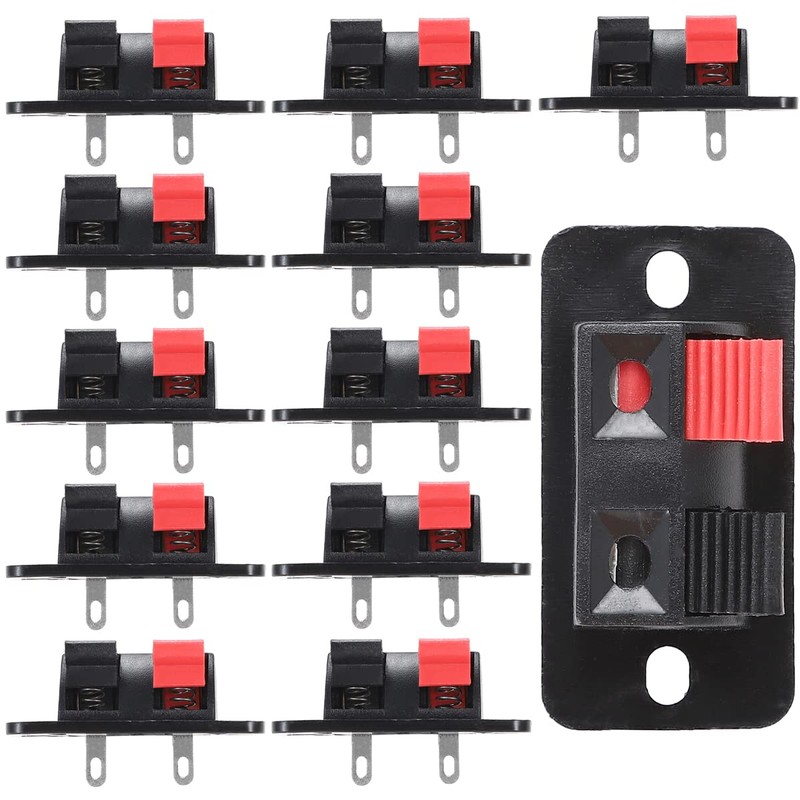 Greluma Pack of 12 2-Way Speaker Terminals Block, Speaker Terminals