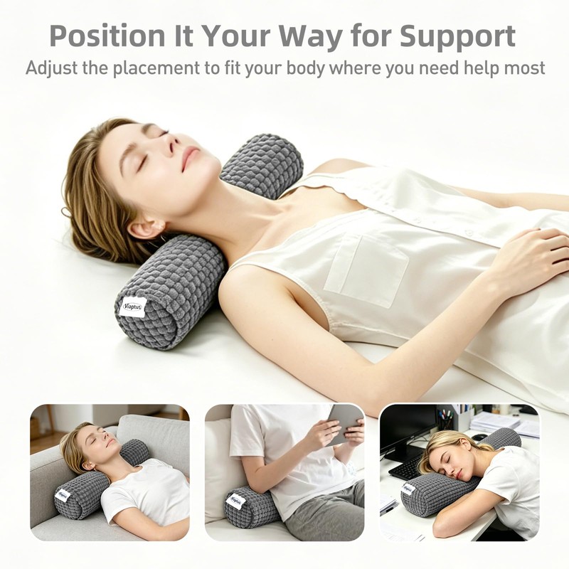 Cervical Pillow for Neck Pain, Memory Foam Neck Roll Pillow