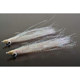 Clouser Minnow Fishing Flies - Crystal - Mustad Signature Duratin Fly Hooks - 6 Pack (Hook #6)