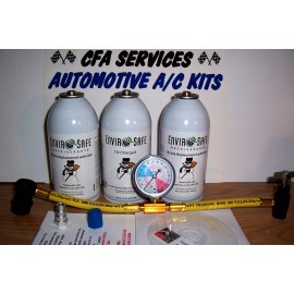 ENVIROSAFE 1995 and OLDER R12 CARS COMPATIBLE / 3 CAN REFRIGERANT RECHARGE KIT + OIL 46oz