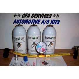 ENVIROSAFE 1995 and OLDER R12 CARS COMPATIBLE / 3 CAN REFRIGERANT RECHARGE KIT + OIL 46oz