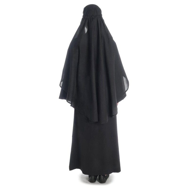 HEMAD Medieval Veil Bird Cotton White Black Garment LARP, black